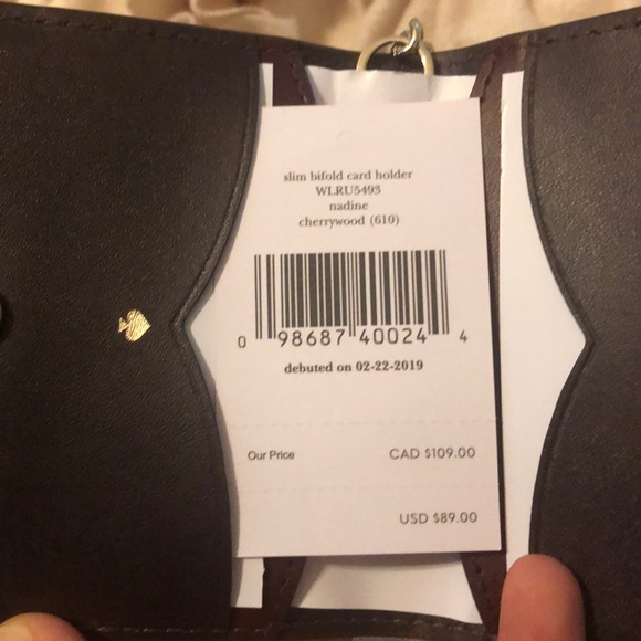 Kate Spade Burgundy Wallet with Gold Chain - Picture 3 of 4